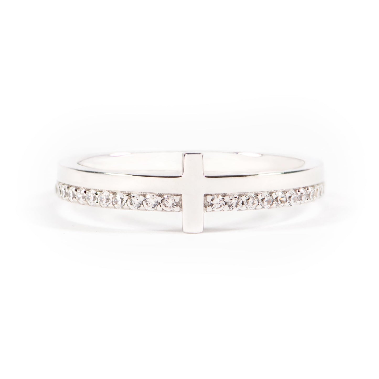 STORYJEWELLERY Silver Rings for Women, Cross Rings for Women, Purity Ring, Christian Ring, Christian Jewelry, Confirmation Gifts, Baptism Gifts, Size 5