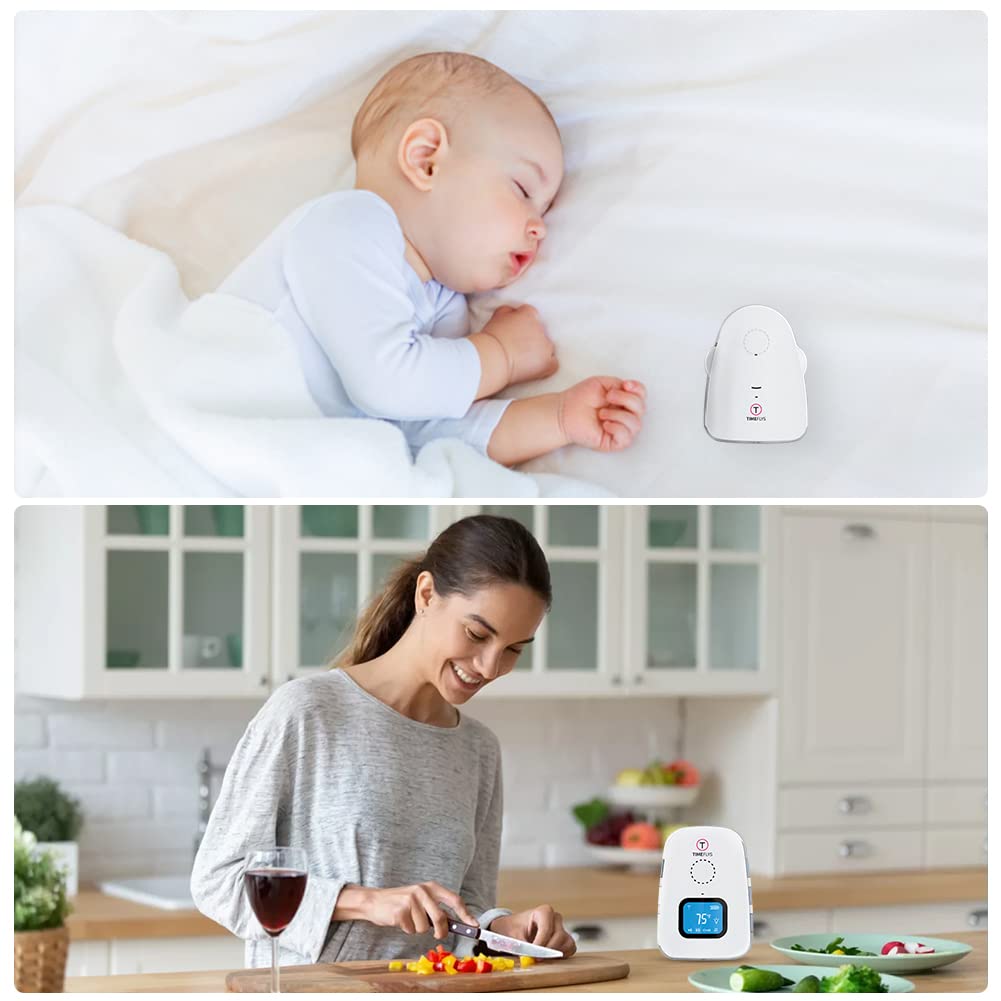 Audio Baby Monitor Crown TimeFlys,Temperature Monitoring,Vibration,Lullabies,Rechargeable Battery,Talk Back Intercom,USB Connection,Zero Emission at Night Mode,Long Range up to 1000 ft