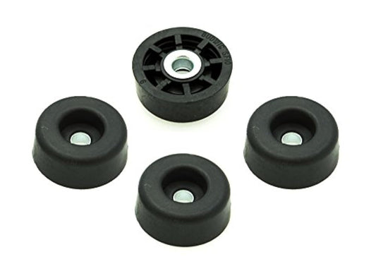 4 Super Soft Round Rubber Feet Bumpers .437 Inch H X 1.062 Inch D - Perfect for Furniture, Tables, Chairs, Sofas, Benches, Chests. Made in USA