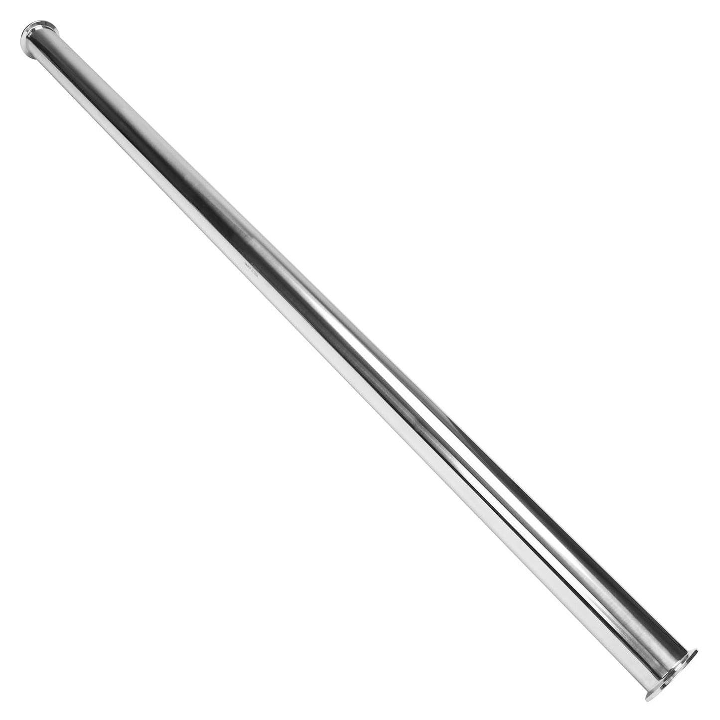 DERNORD Sanitary Spool Tube with Clamp Ends,Stainless Steel 304 Seamless Round Tubing with 2 inch Tri Clamp 64MM Ferrule Flange (Tube Length: 48 Inch / 1219MM)