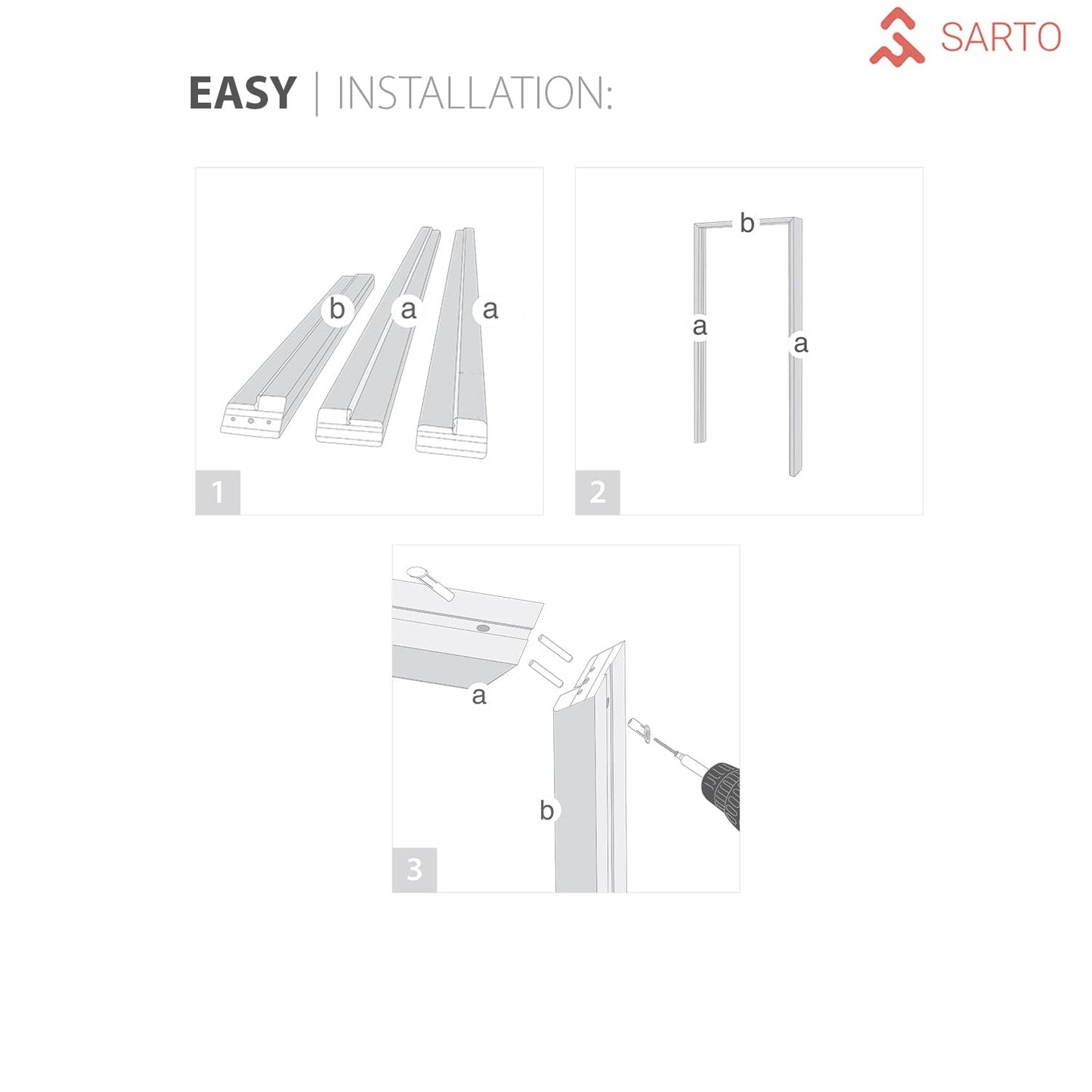 SARTODOORS Lucia 2166 | Double Swing Interior French Doors with Glass, Solid Wood, Hardware Included, 56x80, Black, Modern