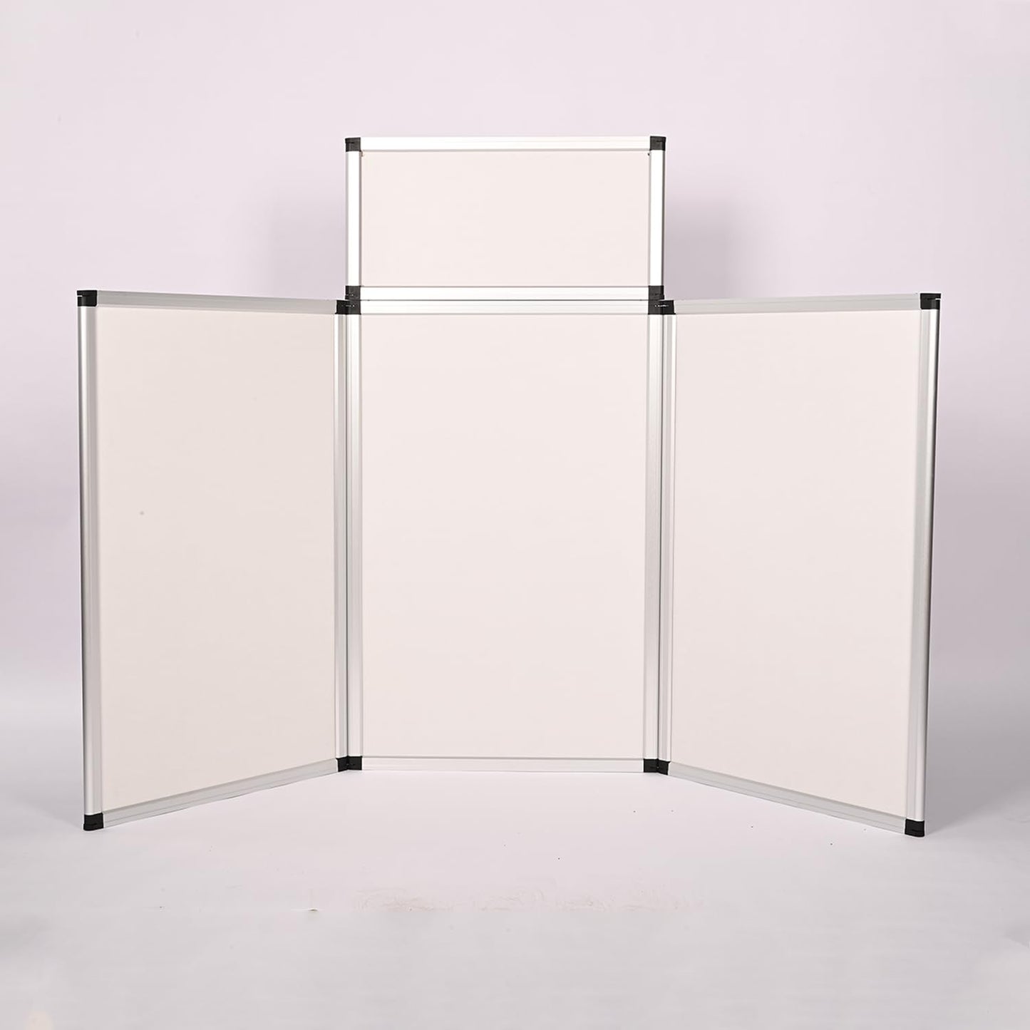 ISXACFF 3+1 Panel Trade Show Presentation Board 70.8“ x 35.4” Trifold Poster Board Folding 3 Panel Exhibition Display Boards Double Sided Tabletop Display with Storage Bag Hook & Loop-Receptive Fabric