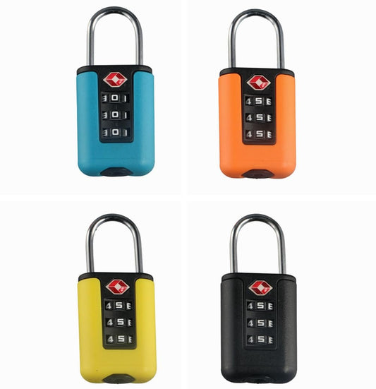 Vctitil 4pcs TSA Customs Code Lock 3-Digit Waterproof Anti-Theft Security Code Lock Convenient Suitcase Luggage Lock(Yellow/Blue/Black/Orange)