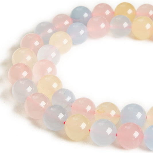60pcs 6mm Morgan Chalcedony Beads Natural Gemstone Beads Round Loose Beads for Jewelry Making