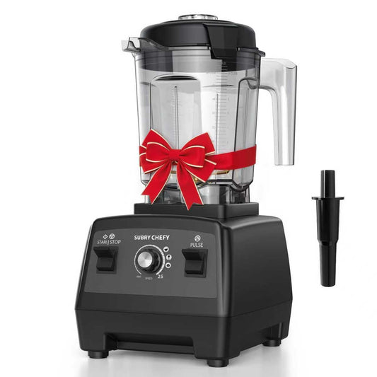 Subry Chefy Countertop Blender Pro 2000W, Professional High-Speed Blender with Powerful Brushless Motor, 25-Speed, 68oz, Heavy Duty Kitchen Blender for Smoothies, Ice Crushing & Food Prep, Black