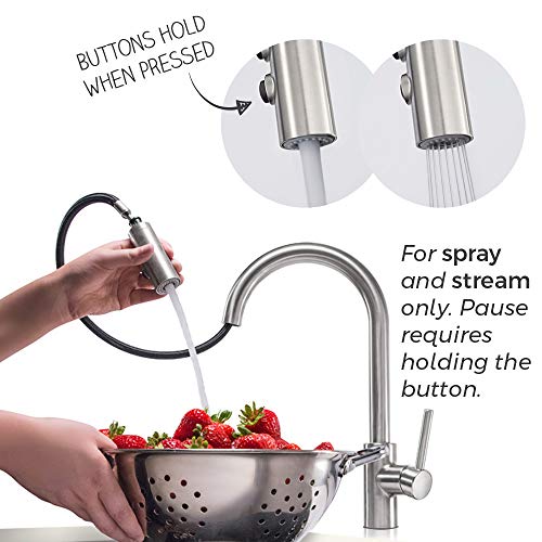 Pfister Stellen Kitchen Faucet with Pull Down Sprayer, Single Handle, High Arc, Stainless Steel Finish, LG529SAS