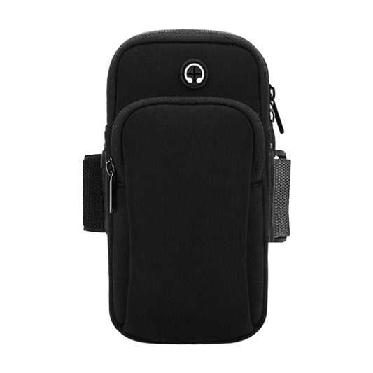 Phone Holder for Running, Universal Adjustable Arm Band Key Card Bag Fit Gym Jogging Hiking Exercise Walking Workout, Running Armband for Phone Under 7 Inch(Black)