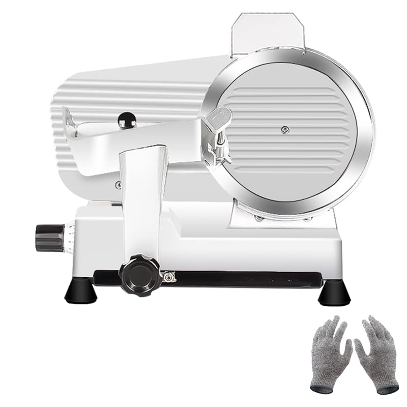 Meat Slicer10-inch 340W Home Use and for Commercial Electric Food Slicer with Chromium-plated Steel Blade and Built-in Sharpening Stone Easy to Clean Adjustable Thickness Cuts Meat Bread and Cheese
