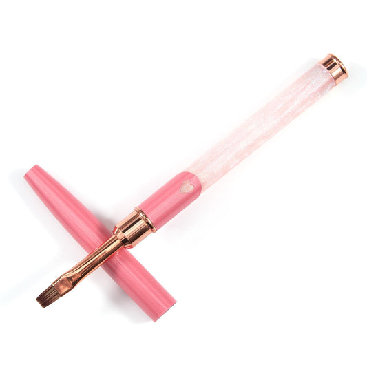 SILPECWEE Acrylic Nail Brush, Flat Nail Extension Brushes Builder Gel Nails Design Tools Pen Acrylic Powder Nail Art Brush Professional Manicure Pedicure