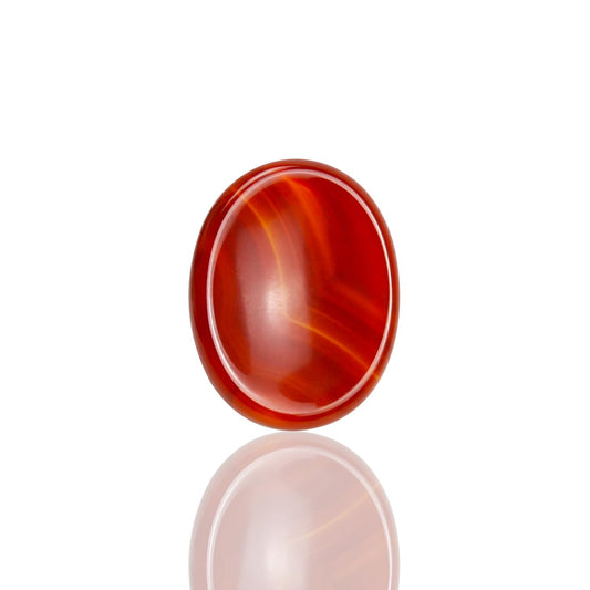 Nvzi Worry Stones Carnelian Crystal, Chakra Crystals and Healing Stones, Oval Palm Stone, Thumb Stone, Crystals for Beginners, Spiritual Gifts for Women, Meditation Accessories (1PCS)