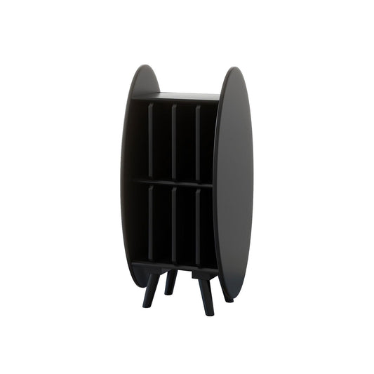CFGH6FDF Records Modern Creativity Wooden Vinyl Record Storage Cabinet for Living Room Bedroom Lounge Album Book(Black)