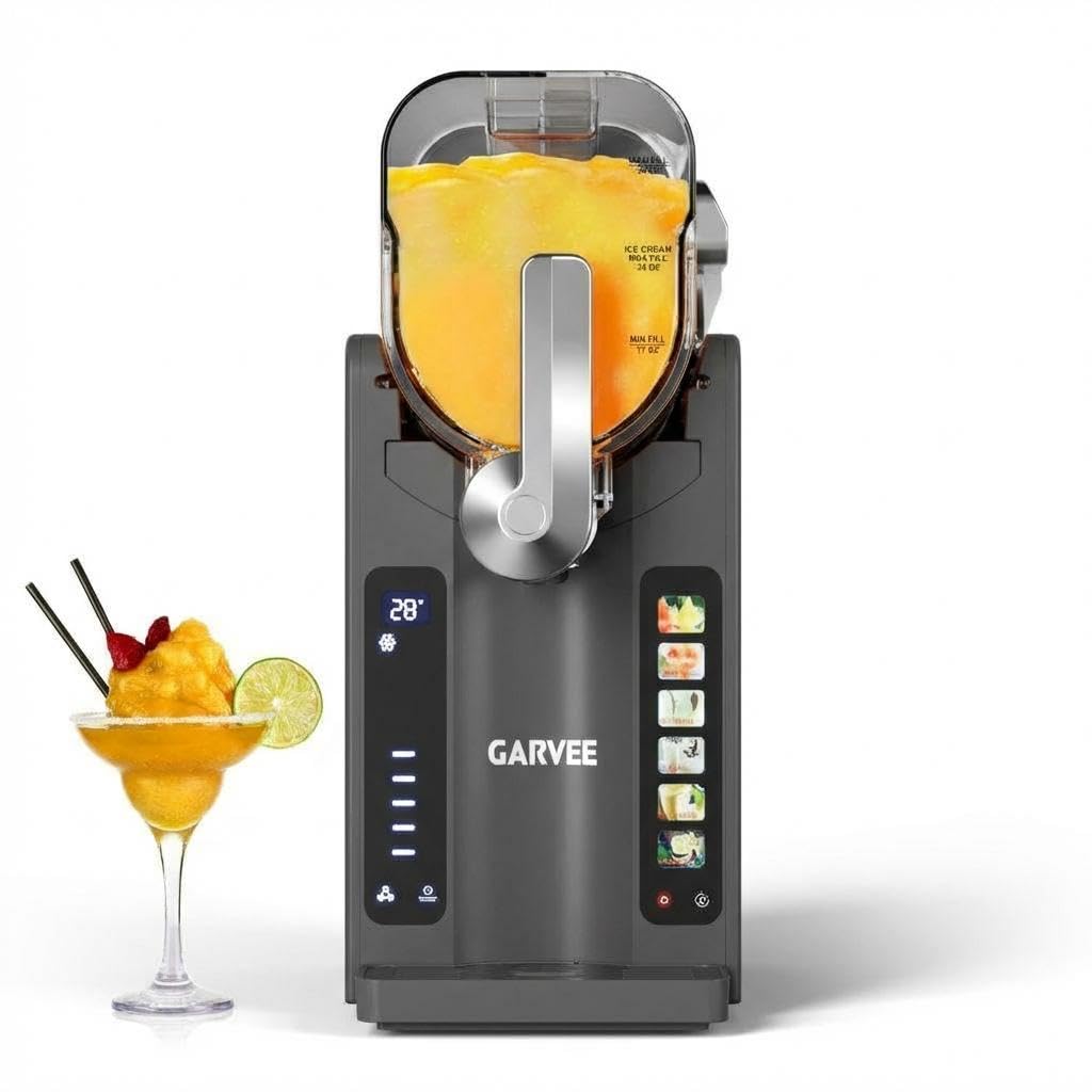 Slushie Machine, No Ice Needed,70 oz Frozen Drink & Soft Serve Ice Cream Machine for Home w/LED Display, One-Touch Reservation & 6 Pre-Set Programs,Auto-Clean for Frozen Margaritas, Frappés