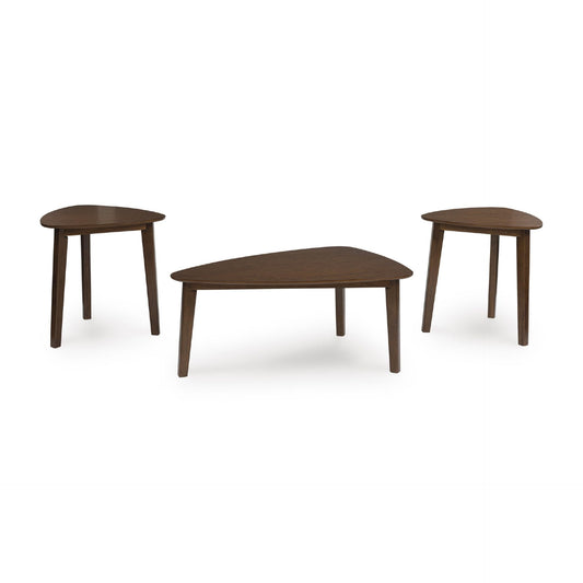 Signature Design by Ashley Lyncott Mid-Century Modern Table, Set of 3, Medium Brown