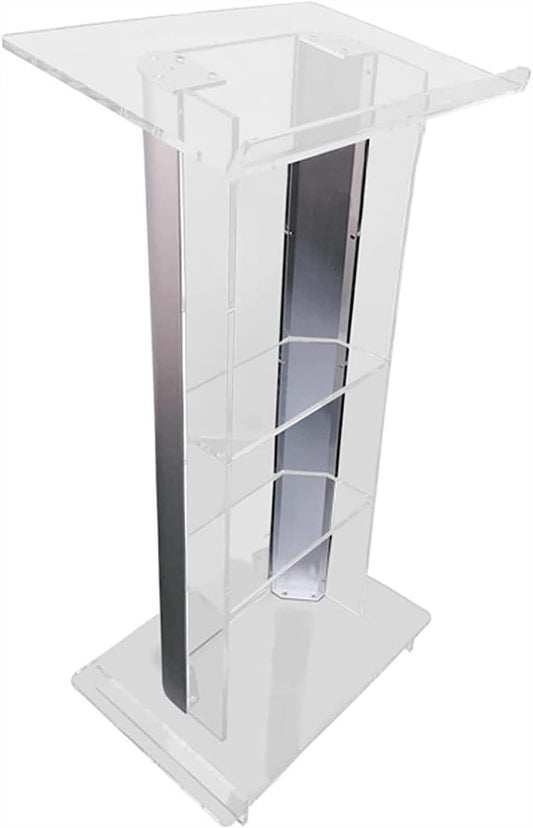 Lectern Podium Stand, Acrylic Podium Lecture Table Acrylic Lectern for School Conference Speeches and Concert Stage Charitable Platform Welcome Platform Vertical Podium