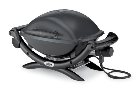 Weber Q1400 Electric Grill, Gray – Portable 1560‑Watt Outdoor Electric BBQ with Porcelain‑Enameled Cast‑Iron Grates – Compact Balcony & Patio Grill with Infinite Control Settings