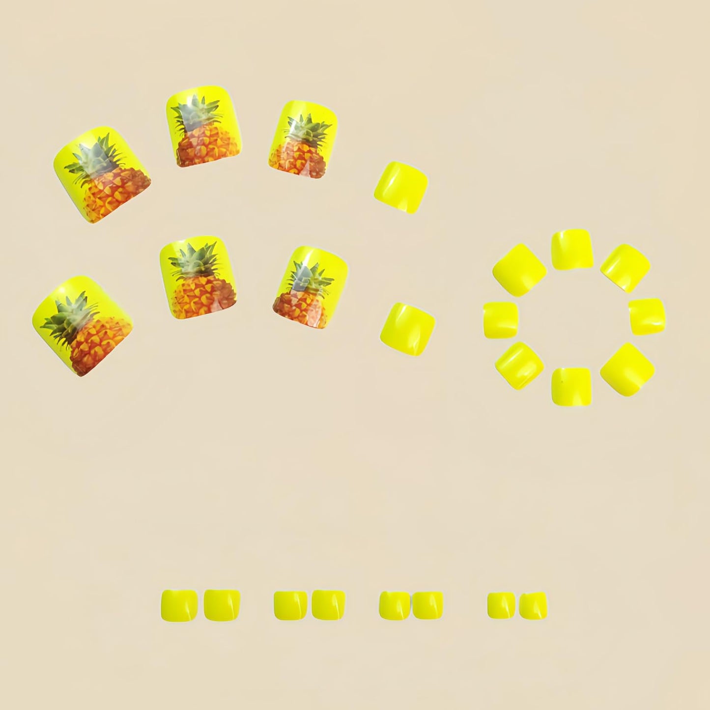 FIEONCIY Press on Toenails with Designs Acrylic Fake Nails for Toe Artificial False Nails with Charms Glue on Toe Nails for Spring Summer Stick on Toenails for Women Girls(Y598)