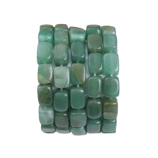 BEADIA Natural Green Aventurine Cuboid Stone Loose Semi Gemstone Beads for Jewelry Making 8mmx12mm 38cm/Strand