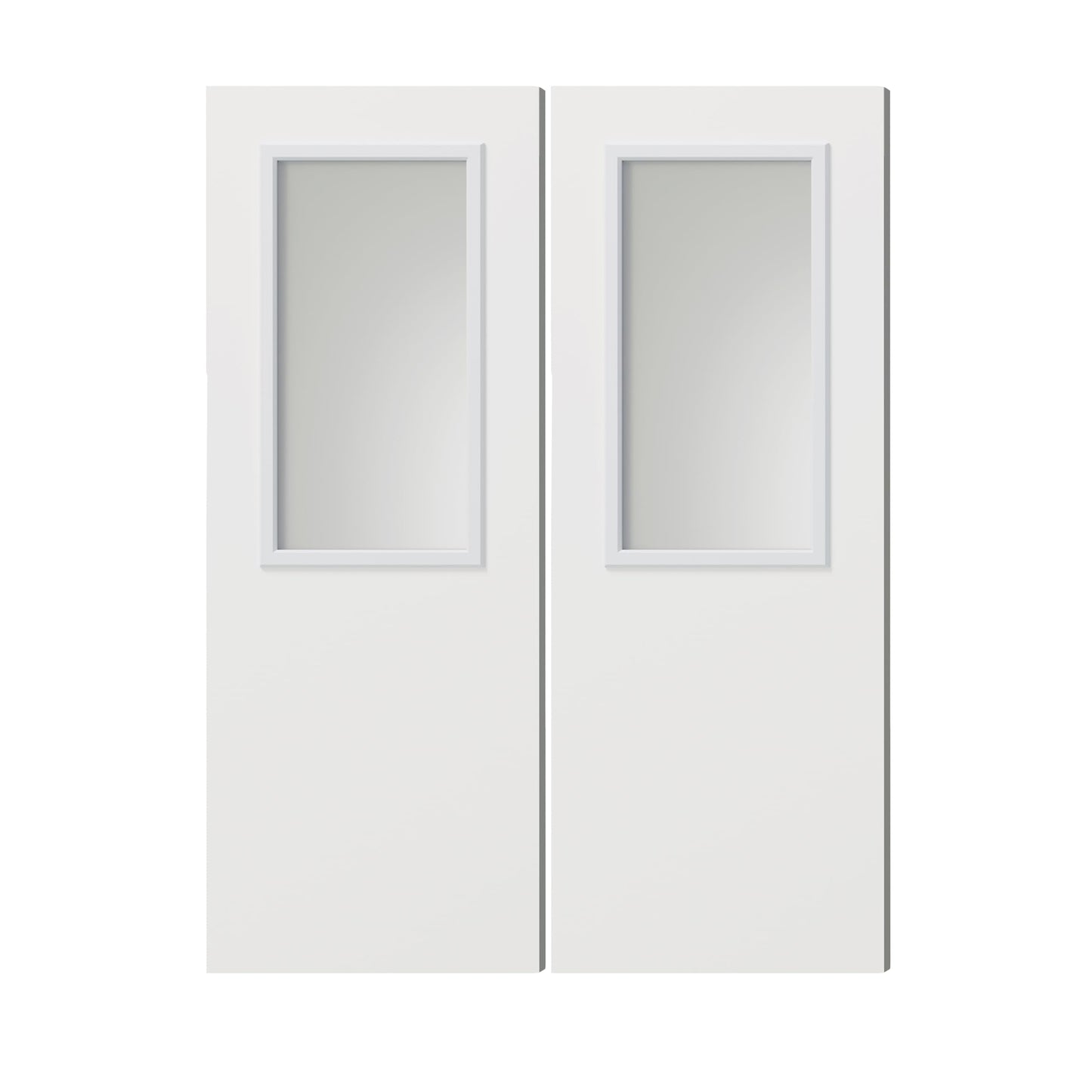 Lakenyon Exterior Doors, 1-Panel Frosted Glass Front Door, 64" x 80", Solid Wood & MDF Entry Doors, Waterproof Primed, Easy DIY Install