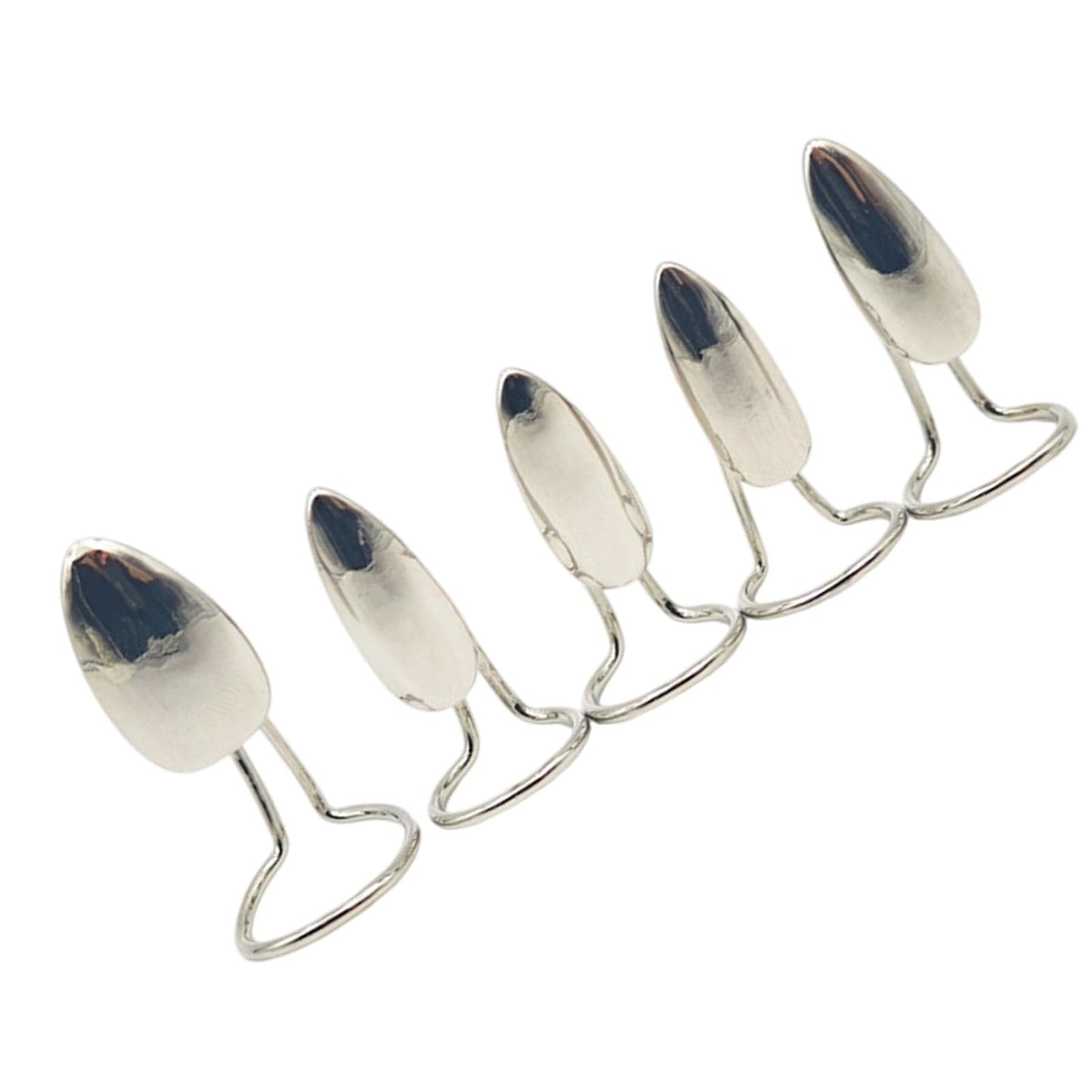 kokdid Pack Of 5 Edgy Metal Nails Rings Sophisticated Alloy Finger Jewelry For Trendy Fashion Statements And Bold Everyday Looks