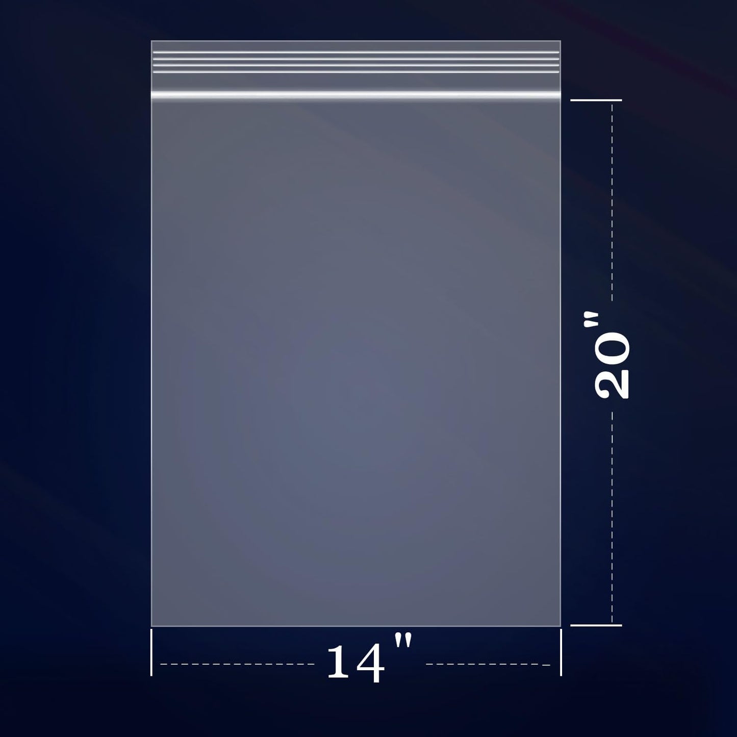 iMailer - 200 Pcs- 14" x 20" Large Clear Reclosable 2 Mil Zip Bags- 2 Gallon Zip Bags for Clothing, T-Shirts, Pants