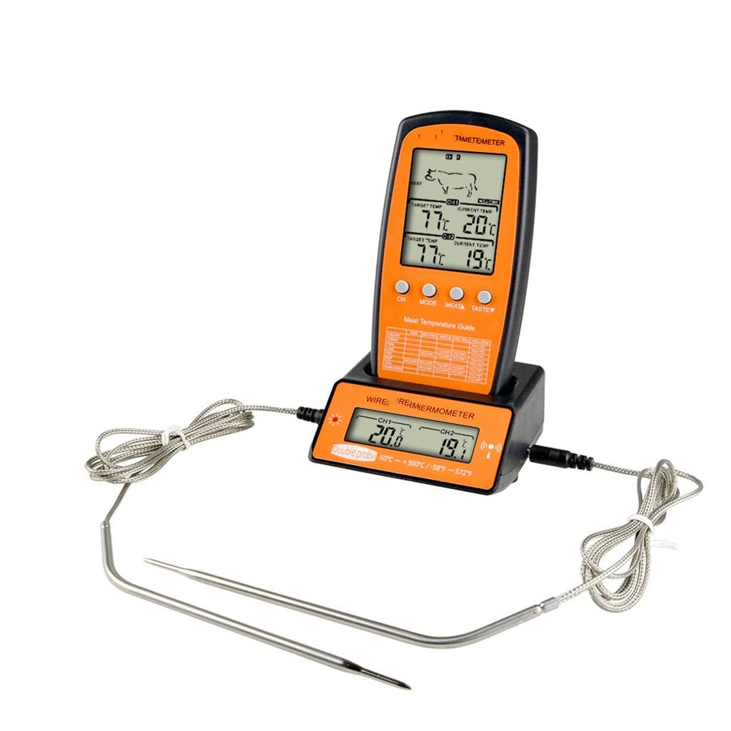 BERHUTJ Probe Digital Oven Thermometer Meat Barbecue BBQ Cooking Kitchen Timer