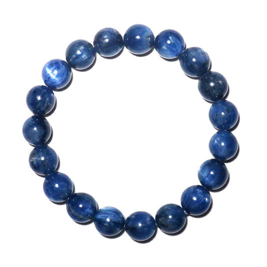 Natural Kyanite Bracelet 10MM for Women Men Beads | Control of Your Life - Fits for About 7.5" Wrist | Anxiety & Stress Relief | Absorb Negative Energy | Come With Box & Velvet Pouch & Beading Kit