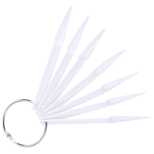 Housoutil Nail Color Plates Fan Shaped Display Nail Tips Palette 100Pcs White Plastic Metal Practice Tips Board for Manicure Art and Color Chart