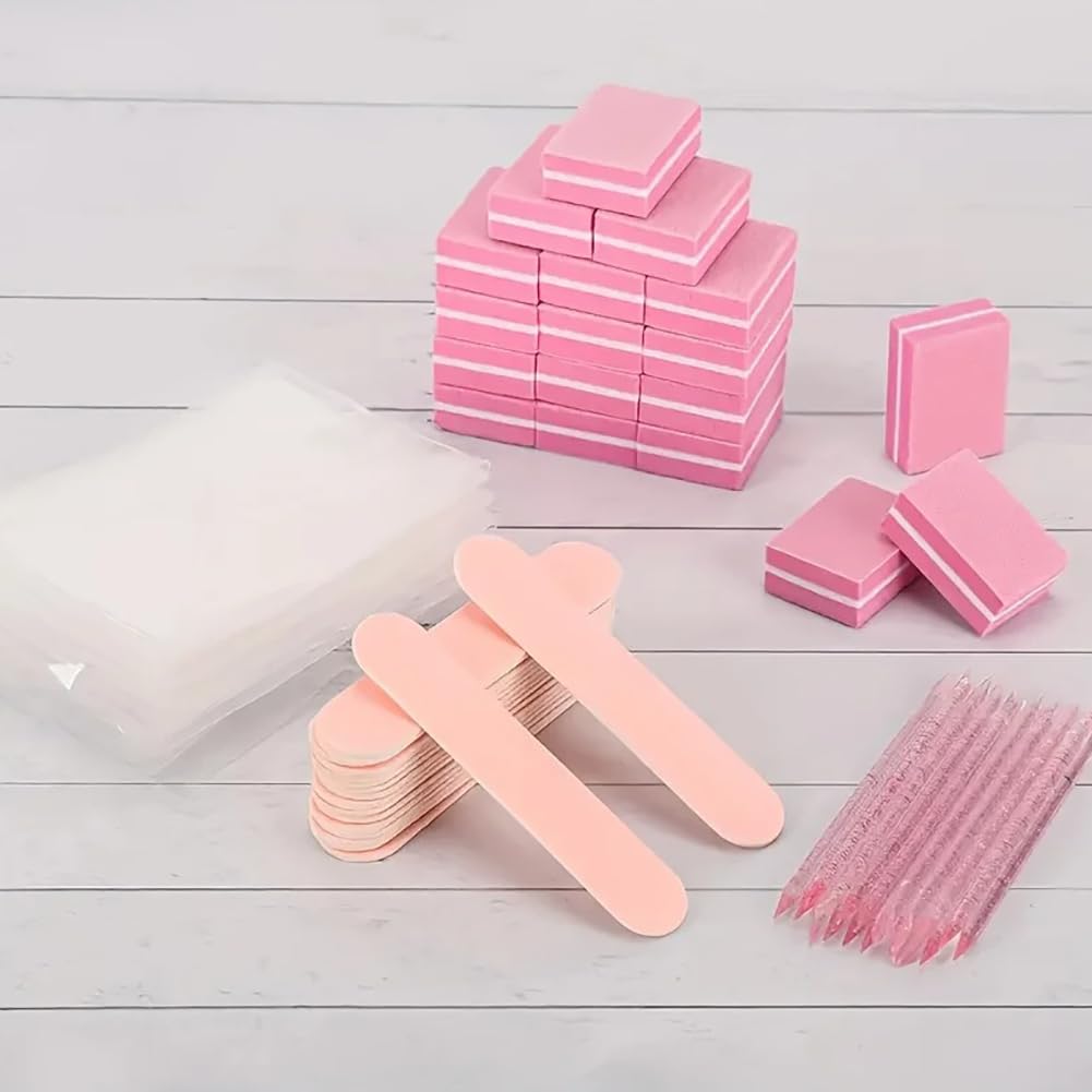 GSHLLO 50 Sets Professional Manicure Kit Small Nail Art Files Mini Nail Buffer Polisher Nail Cuticle Sticks Fingernail Buffing Blocks Fine Grit Fingernail Filer Pedicure Set Tool for Salon Home