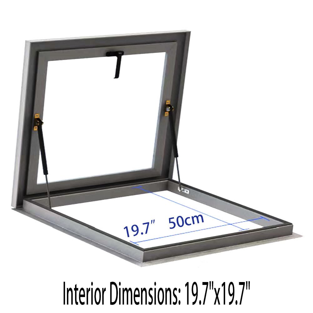 Skylights & Roof Windows;Skylight Window - Square/Rectangle;Roof Skylights;Manual Ventilation Partition Mounted Skylight,Aluminium Alloy + Double Glass Skylight (5 Size) (19.7"×19.7")