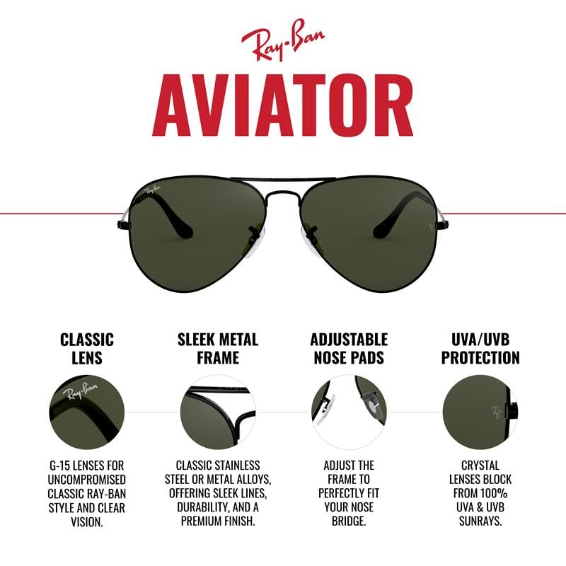 Ray-Ban RB3025 Classic Aviator Sunglasses, Gunmetal/Grey Gradient, 62 mm