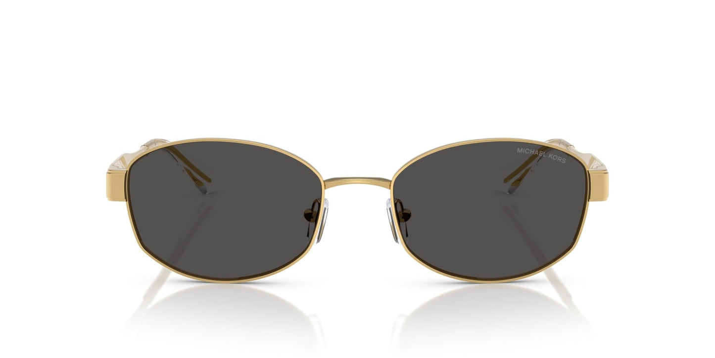 Michael Kors MK1161 Monte Carlo Sunglasses, Yellow Gold/Dark Grey Solid, 56 mm
