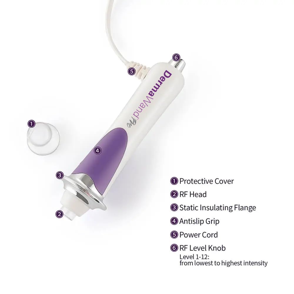 DermaVitál - Facial Wand - Derma Wand Pro Portable Handheld Skin Therapy Wand Machine Argon/Neon – Anti-Aging,
