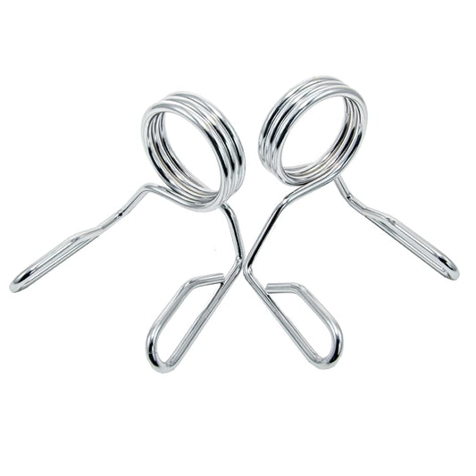 Barbell Spring Collar Weightlifting Accessory Olympic 2" Weight Bar Clips 2-Inch for Dumbbells Squats Bench Press Sold in Pairs (Pair)