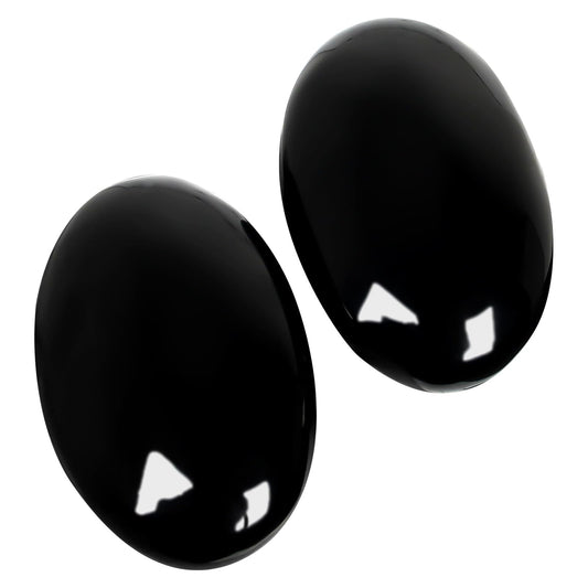 2.7''- 3.1'' Large Obsidian Palm Stone - 2 Pcs Black Obsidian Stone, Smooth Pocket Energy Crystals, Healing Worry Stones