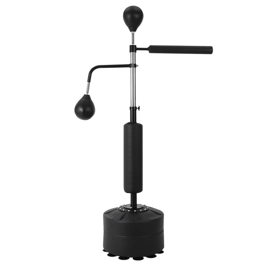 Garvee Boxing Speed Trainer, Freestanding Punching Bag 360° Spinning Bar with Reflex Speed Balls & Gloves, Fillable Base Speed Punching Bag Stand Height Adjustable for Teens Adults Boxing Training
