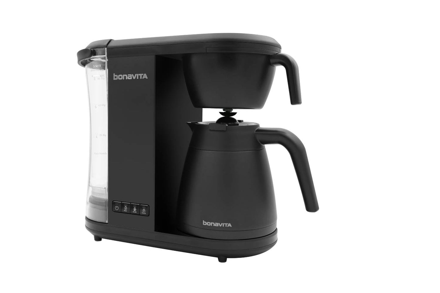 Bonavita Enthusiast 8 Cup Drip Coffee Brewer, Pour Over, SCA Certified Coffee Machine with Thermal Carafe, Stainless Steel Panel, Removable Reservoir, Matte Black
