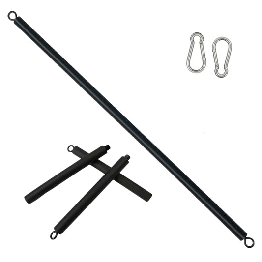 ENLAYER 41Inch Resistance Band Bar for Full Body Workout, Portable Detachable Pilates, with 2 Carabineer Clips, Black