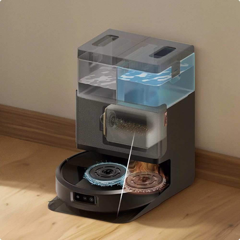 iRobot Roomba Plus 505 Combo Robot Vacuum & Mop with AutoWash Dock - Extending Spinning Mop Pads, Self-Empties, Pad Wash & Heated Drying, Self-cleaning, Recognizes & Avoids Obstacles, LiDAR Navigation