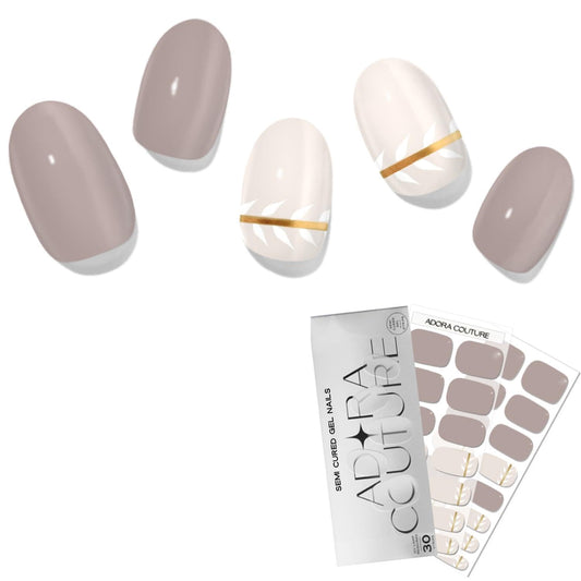 Semi Cured Gel Nail Strips with 30 Pieces – UV Gel Nail Stickers & Nail Wraps, Complete Manicure Kit Includes Prep Pads, Nail File and Wooden Stick, Easy Application, UV Light Required (Brown Sugar)
