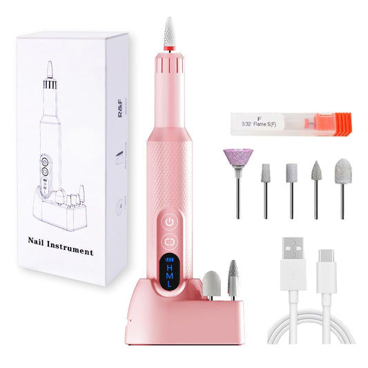 Pinkiou Cordless Electric Nail Drill-20000RPM Professional Efile Nail Machine with Wireless Charging Base, Portable Rechargeable Nail File Kit for Acrylic, Gel Nails, Manicure & Pedicure at Home(Pink)