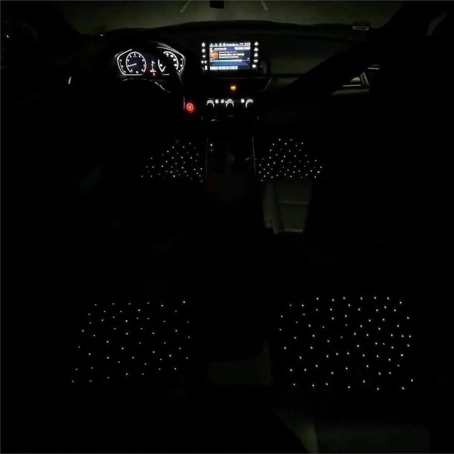 Starlight LED Car Floor Mats with Wireless Ambient Lighting – Waterproof Universal Fit Car Floor Mats with Lights for Cars, SUVs & Trucks – App & Remote Control RGB Fiber Optic, Anti-Slip Design