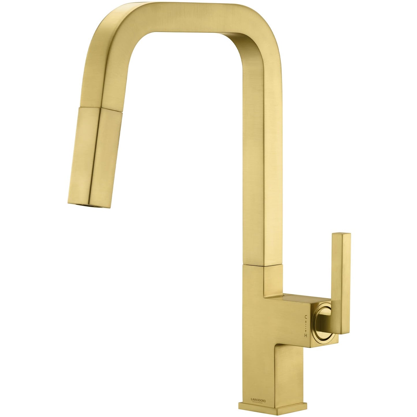 Brushed Gold Kitchen Faucet with Pull Down Sprayer, Lava Odoro Gold Single Handle Kitchen Sink Faucet, Gold Faucet for Kitchen Sink with Magnetic Docking Spray Head, Deck Plate, KF182-SG