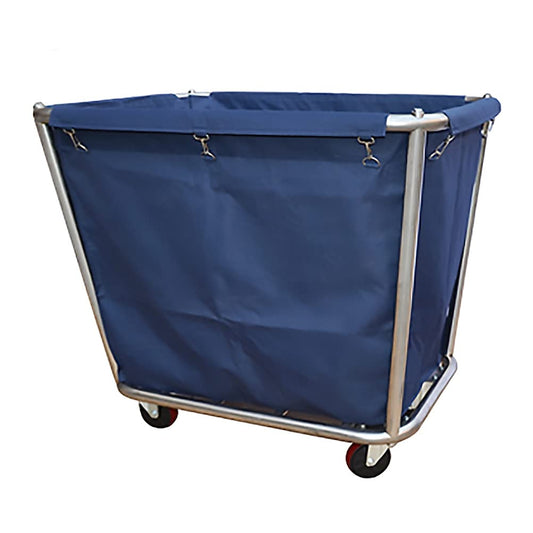 Movable Hotel Linen Cart Laundry Sorter Trolley with Removable Washable Bag Stainless Steel Frames Blue 90X65X80Cm (Blue 90X65X80Cm)