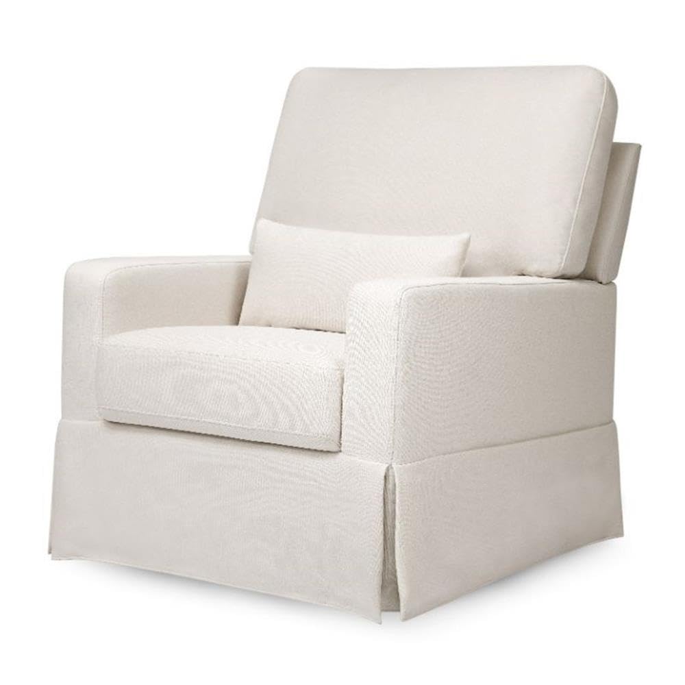 Namesake Crawford Pillowback Comfort Swivel Glider in Performance Cream Eco-Weave, Water Repellent & Stain Resistant, Greenguard Gold & CertiPUR-US Certified