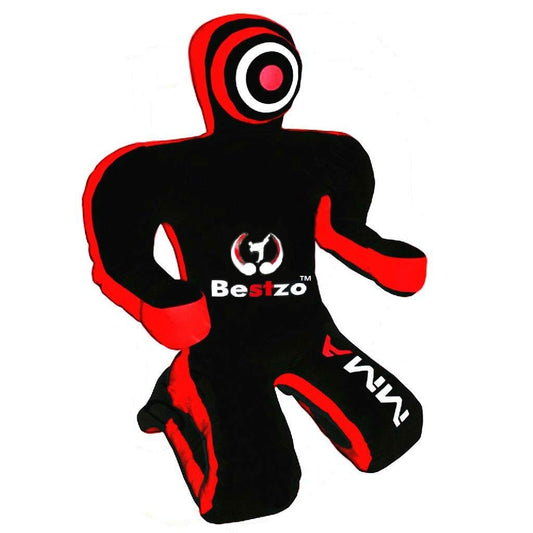 Bestzo Straight MMA Grappling Dummy - Unfilled Synthetic Leather BJJ Wrestling & Judo Training Bag (4ft/5ft/6ft)