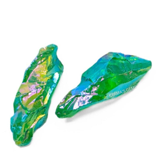 Crystals, Rocks, Jade, Crystals and Healing Stones, Witchcraft Supplies, Healing Crystals, Stones, Healing Stones, Rock Collection, Agate, Raw Stones (Green Aura Quartz, 2 Pcs)