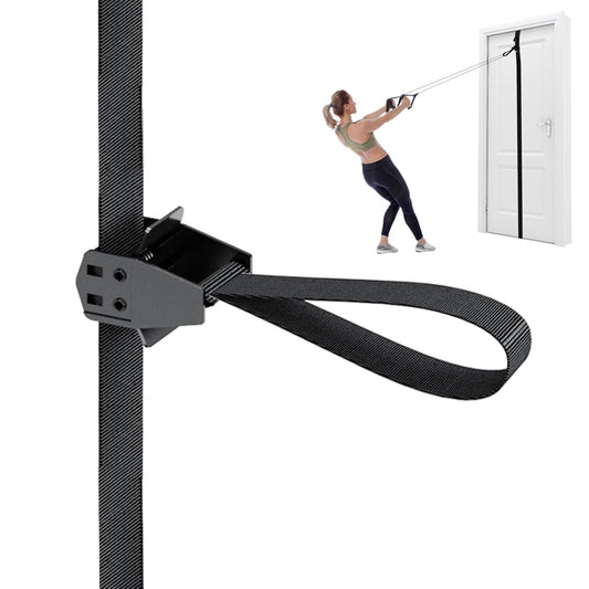 FITKIT Door Sliding Anchor for Resistance Bands, Adjustable Mount with Multi-Points for Home Gym, Fits 6-8ft Doors
