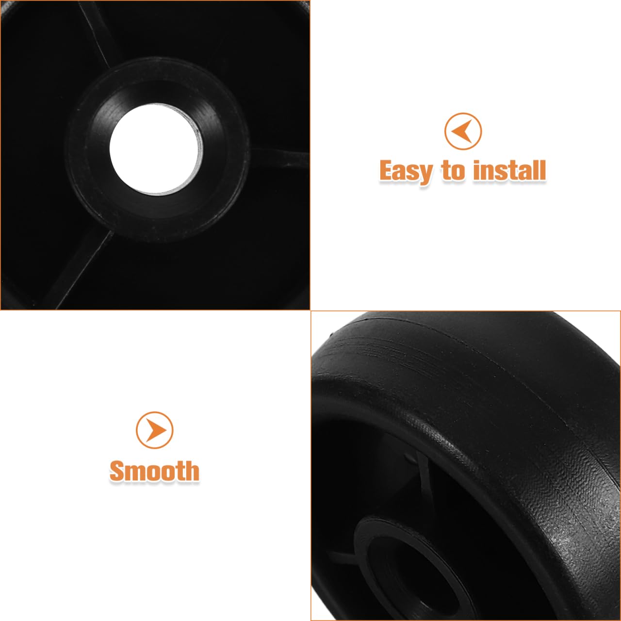 LIFKOME 4Pcs Fitness Equipment Roller Wheels 1.77In Universal Caster Wheels for Treadmill Replacement Parts and Exercise Bike Mobility Accessories for Home Gym