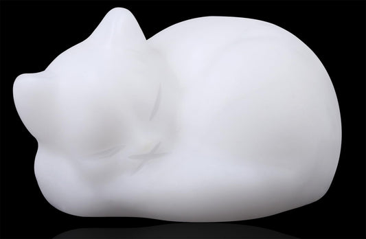 YATOJUZI 2" Cat Decor Figurines White Jade Crystals Sleeping Cats Decor Hand Carved Cute Crystal Animal Statues Decors Room Home Office Desk Decorations Cat Gifts for Women