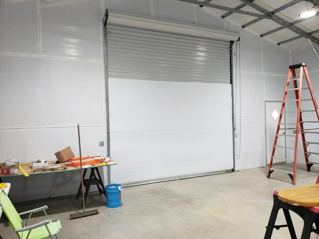 BlueTex Roll Up Garage Door Insulation Kit for Cooling Down Metal Buildings – Easy to Install Complete Insulation for Garage Doors Up to 12'x12' - Covers 150 Sq Ft of Large Single Door